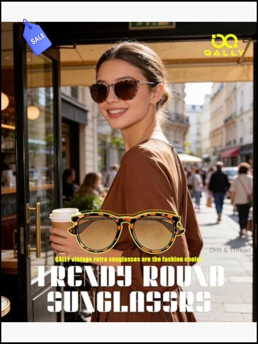 Retro Round Sunglasses 3 Pack Polarized UV400 Women's Trendy Metal Frame
